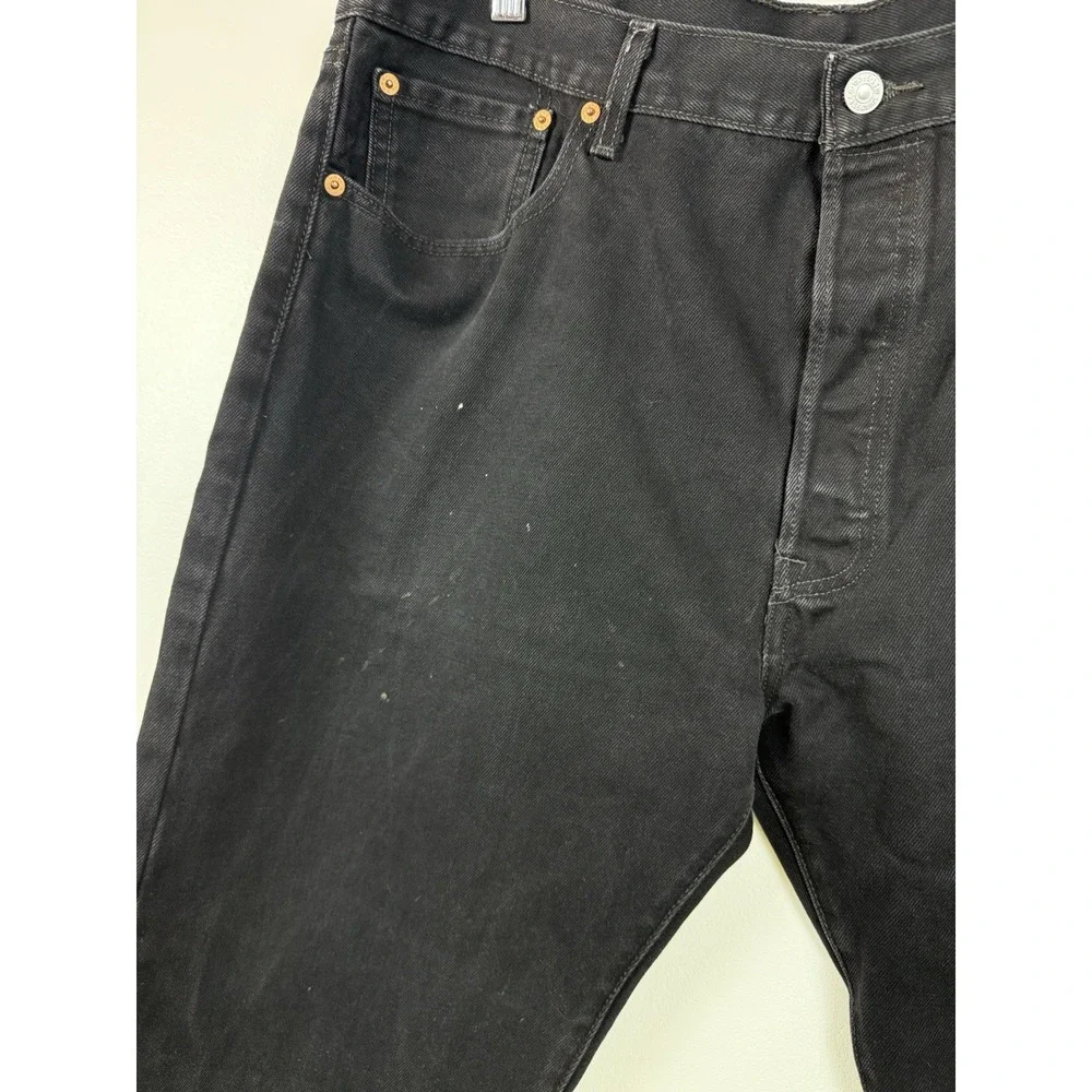 Levi's 501 Men Jeans 40X30 Black Denim Original Fit Straight Leg Button Fly READ